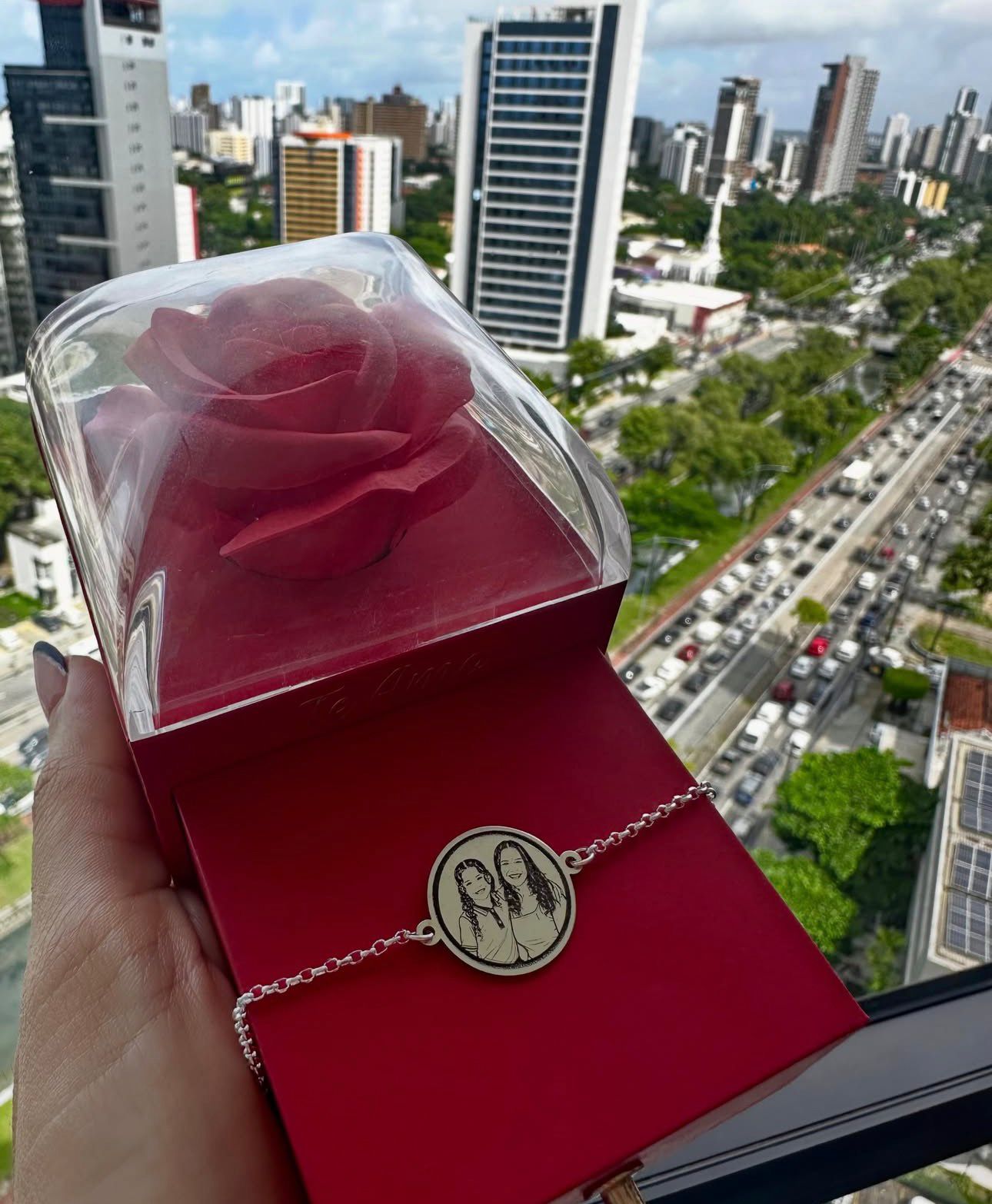 pulseira personalizada com foto prata 925