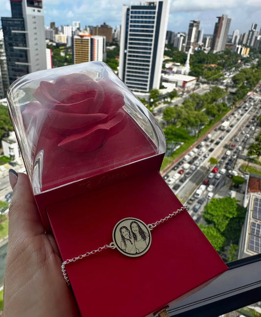pulseira personalizada com foto prata 925